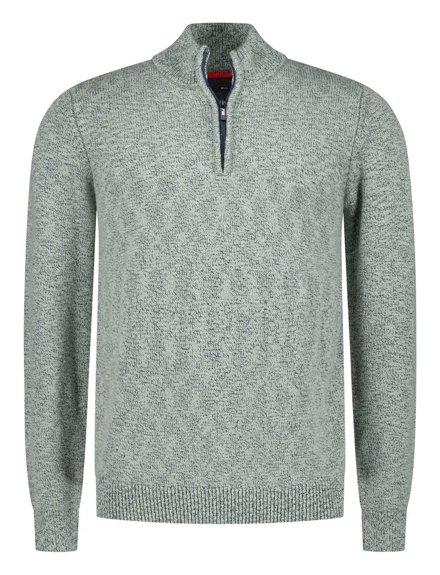 NZA trui half zip groen gebreid