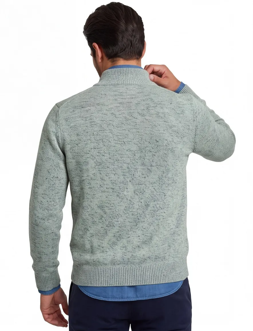 NZA trui half zip groen gebreid