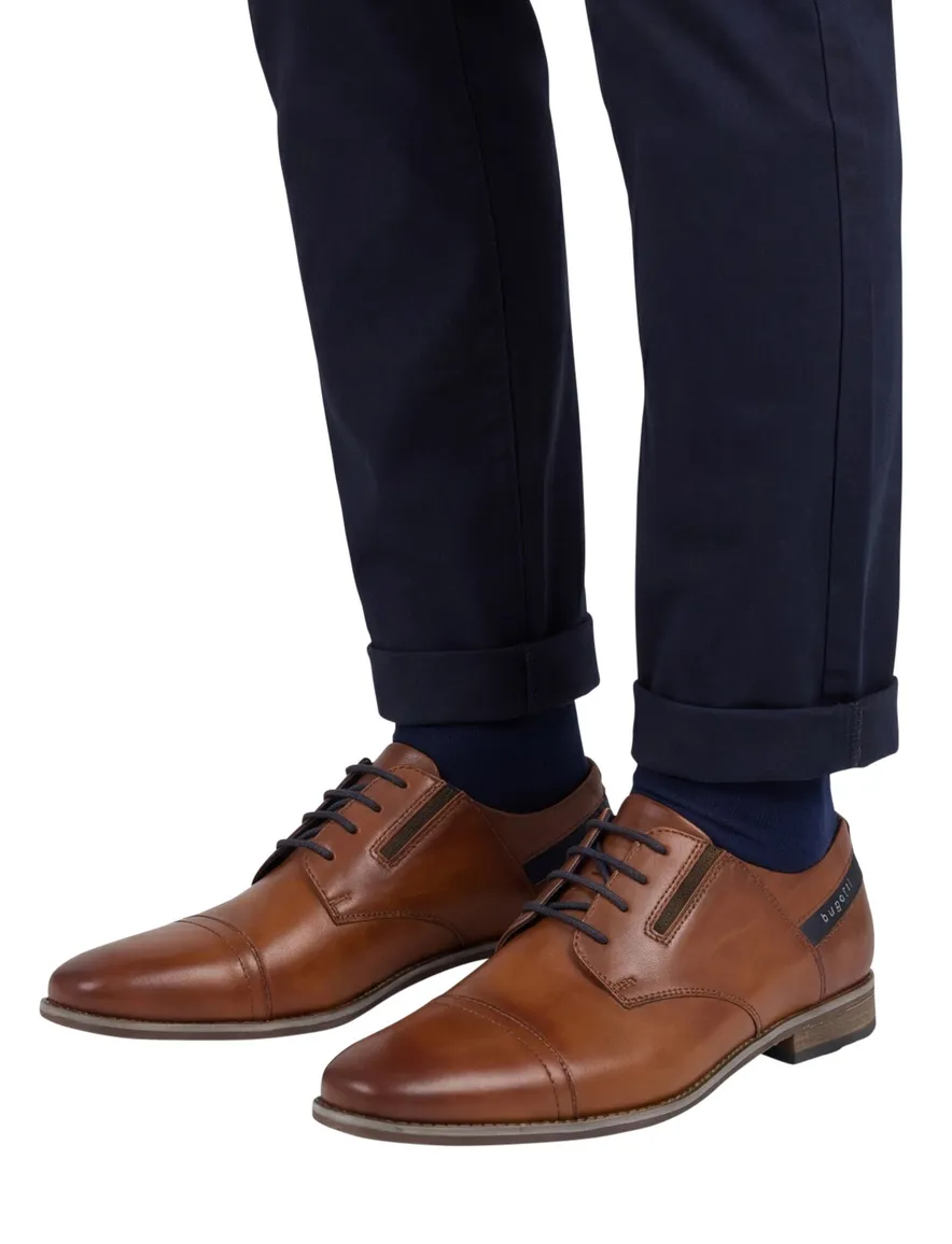 Bugatti nette veterschoenen bruin leer