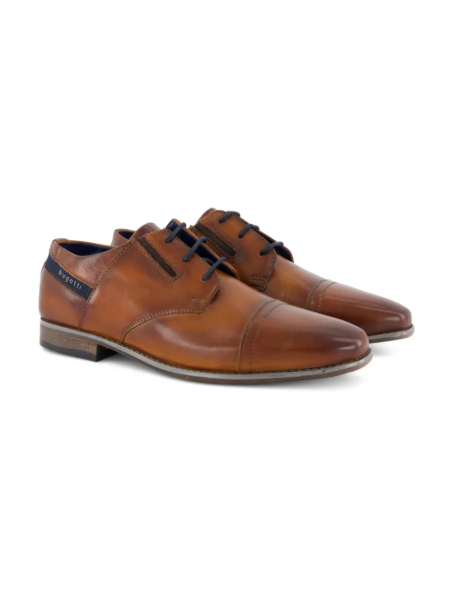 Bugatti nette veterschoenen bruin leer