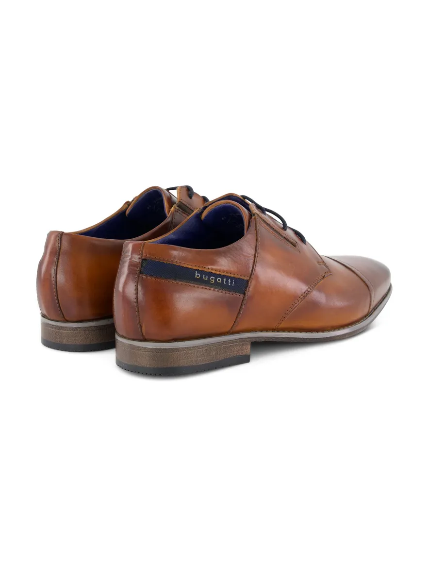 Bugatti nette veterschoenen bruin leer
