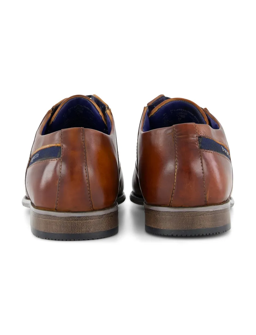 Bugatti nette veterschoenen bruin leer