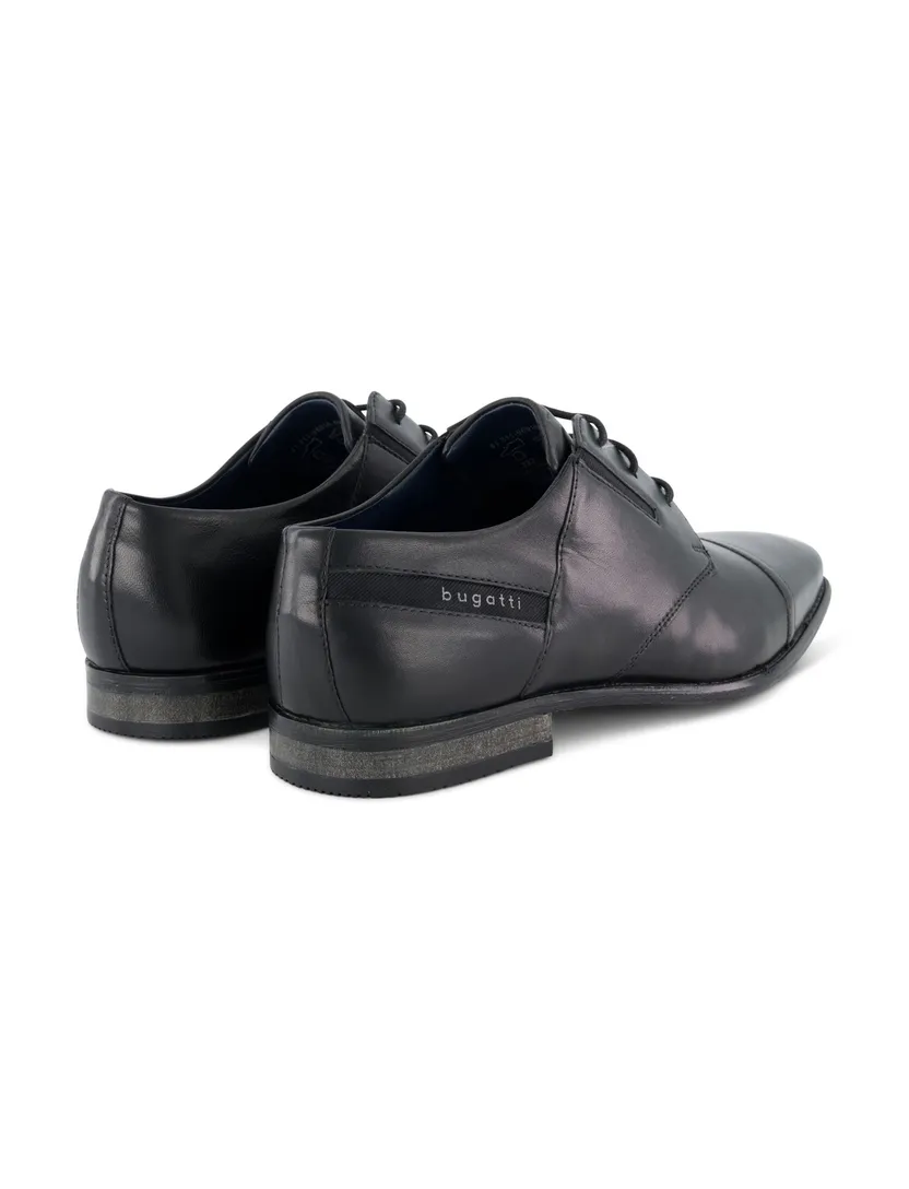 Bugatti nette veterschoenen zwart leer effen