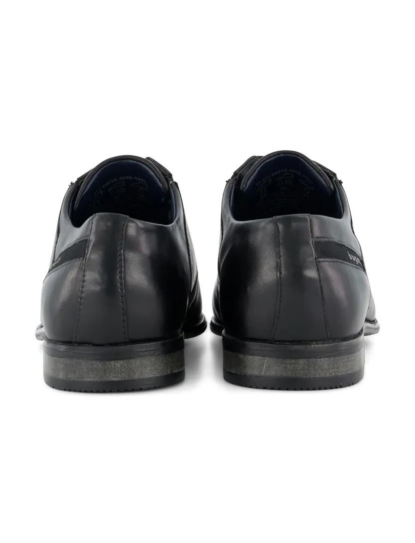 Bugatti nette veterschoenen zwart leer effen