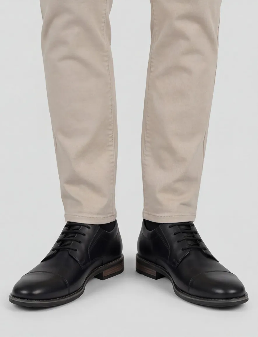 Bugatti veterschoenen zwart leer laag