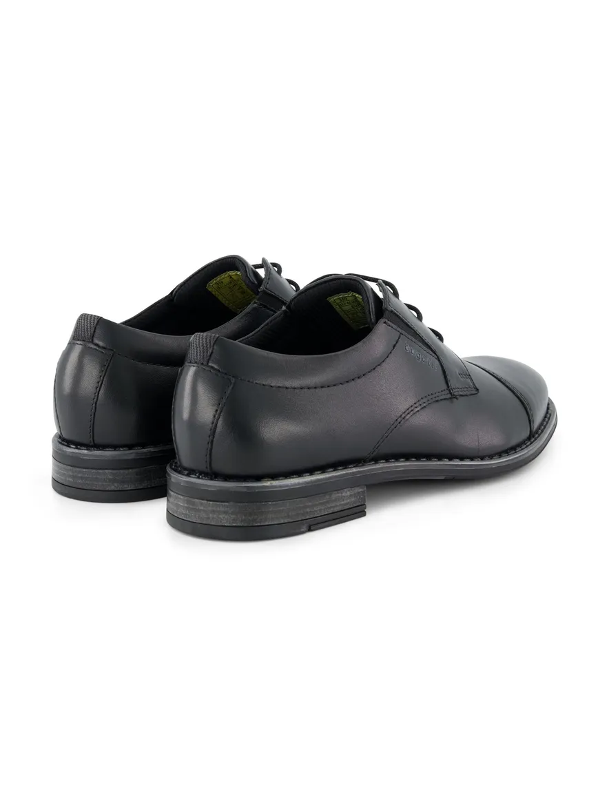 Bugatti veterschoenen zwart leer laag