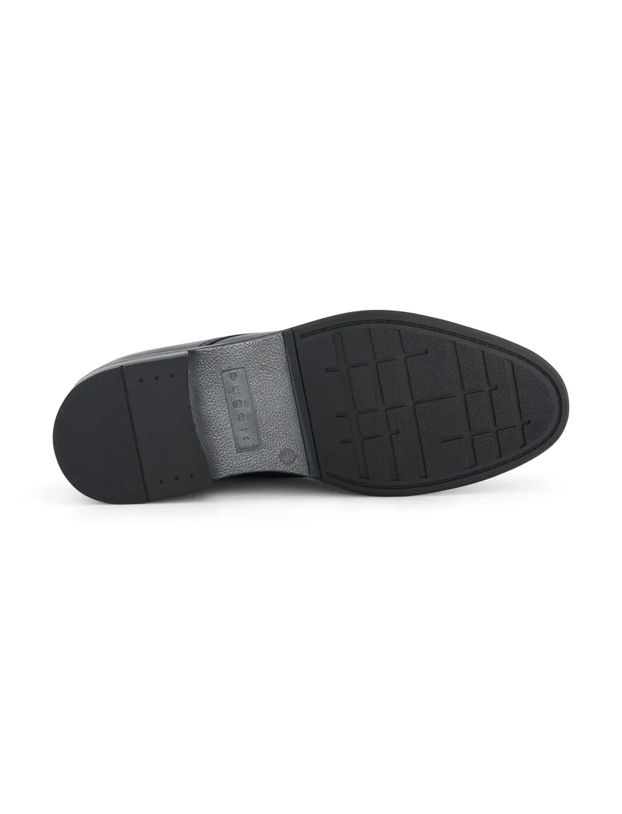 Bugatti veterschoenen zwart leer laag