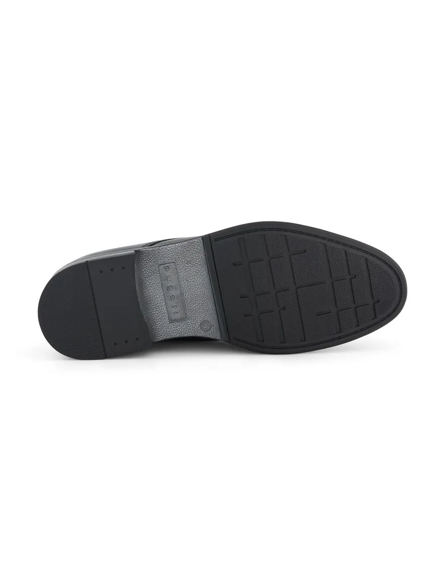 Bugatti veterschoenen zwart leer laag