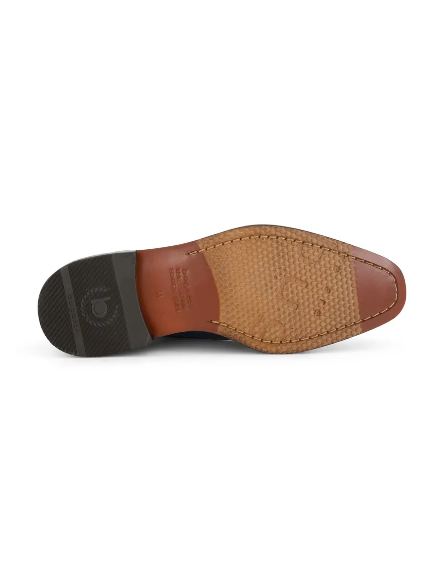 Bugatti veterschoenen blauw leer effen