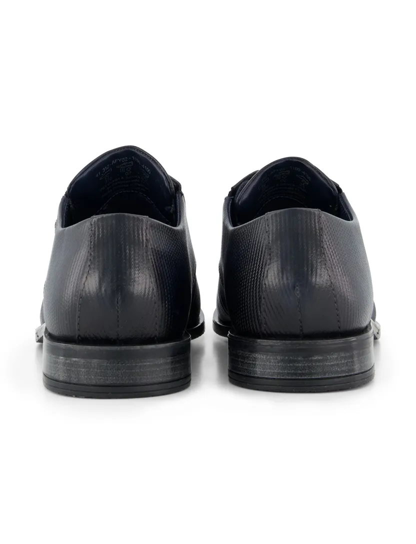 Bugatti veterschoenen donkerblauw leer geprint