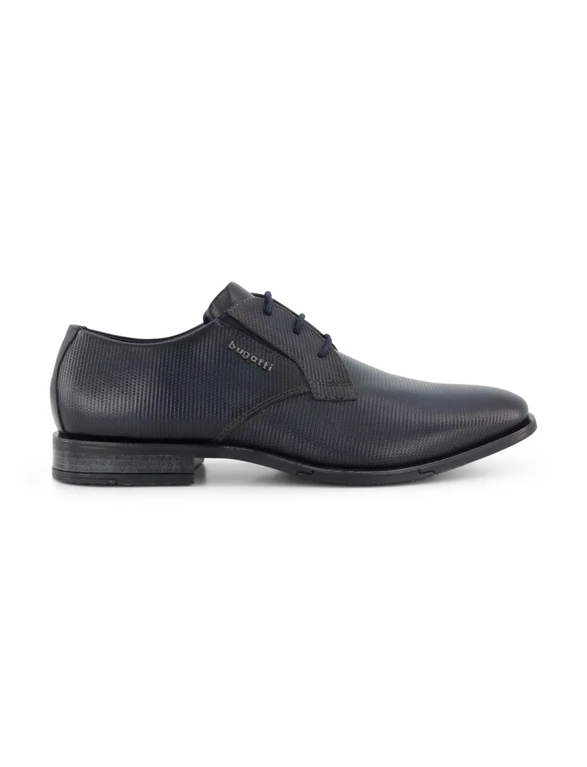 Bugatti veterschoenen donkerblauw leer geprint