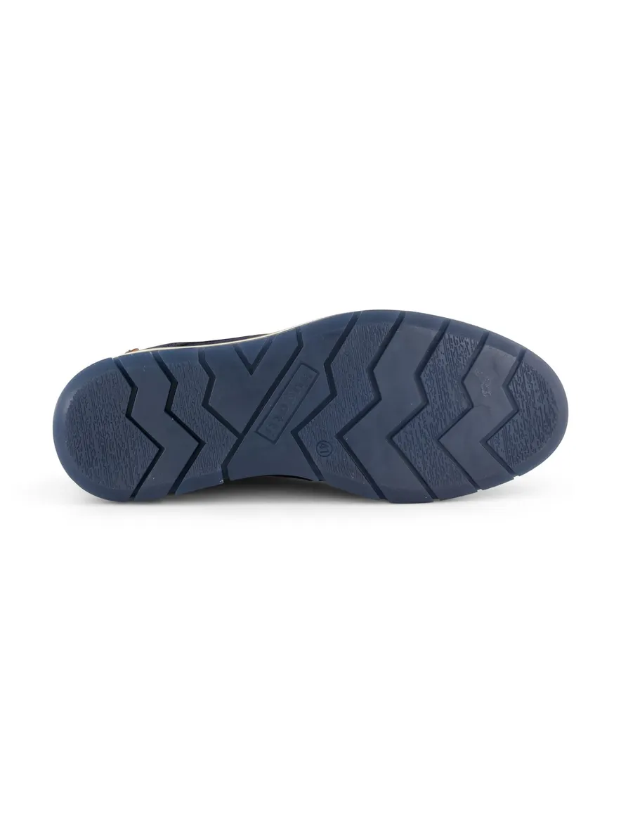 Bugatti veterschoenen donkerblauw leer laag