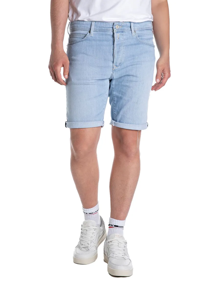 Replay korte broek jeans lichtblauw katoen