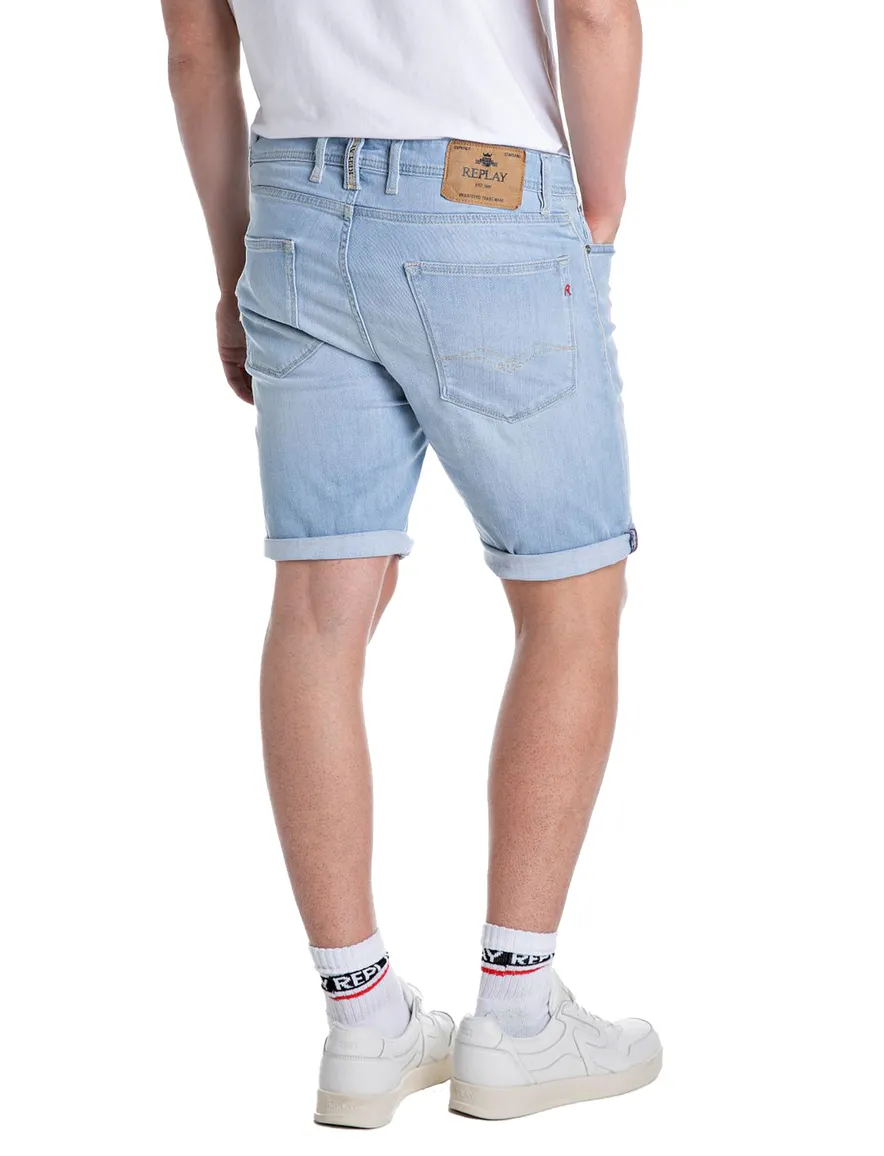 Replay korte broek jeans lichtblauw katoen