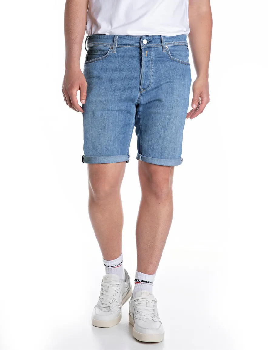 Replay korte broek jeans blauw katoen