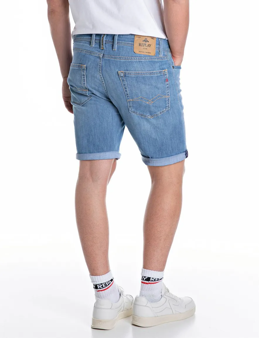Replay korte broek jeans blauw katoen