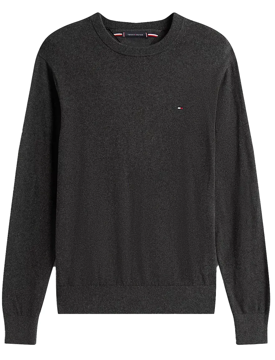Katoenen grijze Tommy Hilfiger Heather trui Big & Tall