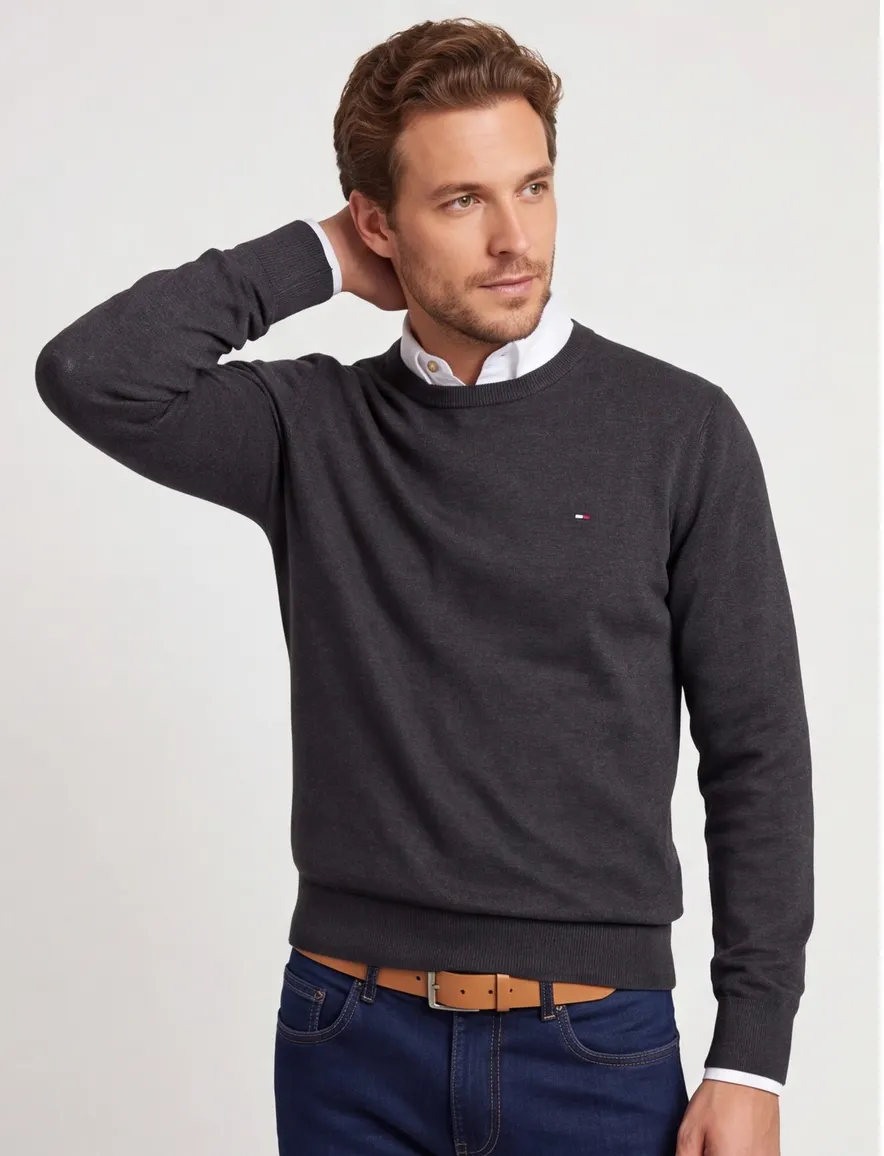 Tommy Hilfiger sweaters antraciet Plus Size