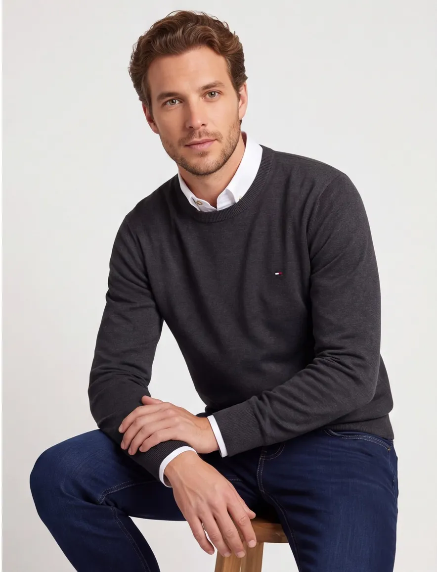 Tommy Hilfiger sweaters antraciet Plus Size