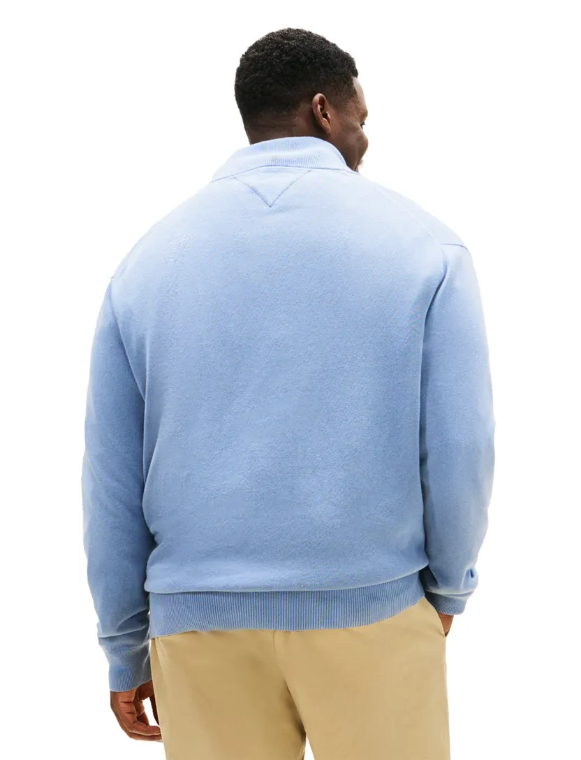 Tommy Hilfiger trui half zip lichtblauw big & tall