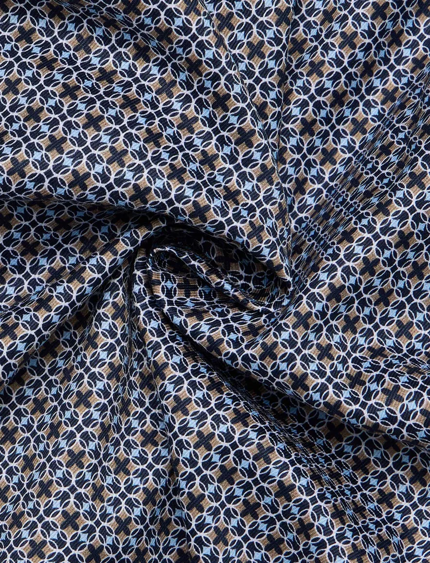 Eterna overhemd normale fit blauw semi-wide spread
