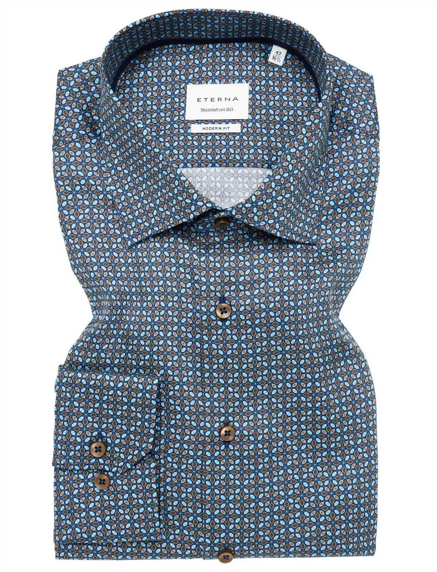 Eterna Modern Fit business overhemd blauw