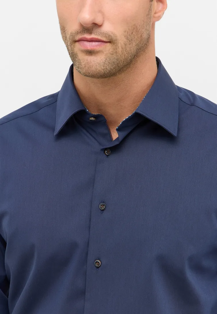 business stretch overhemd Eterna donkerblauw