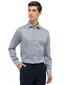 Eterna overhemd geprint blauw katoen normale fit