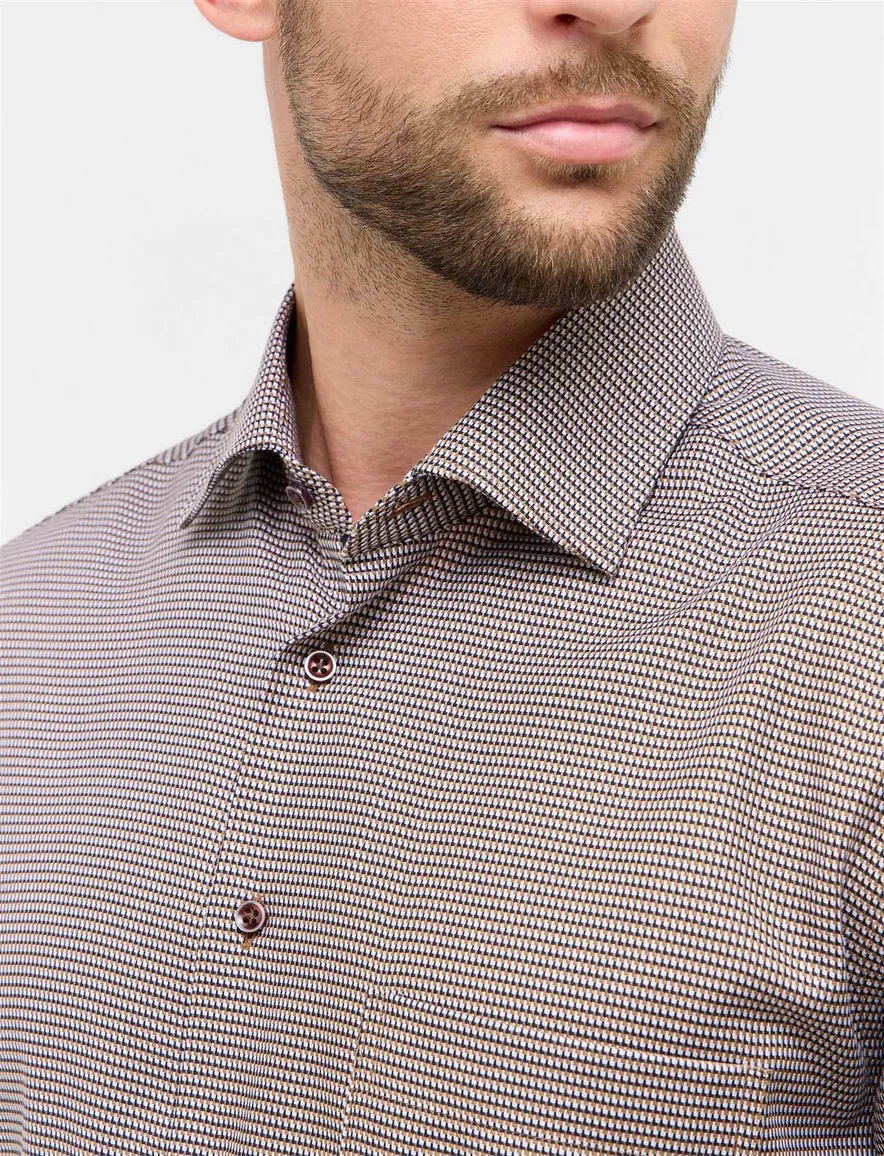 Eterna Comfort Fit business overhemd bruin