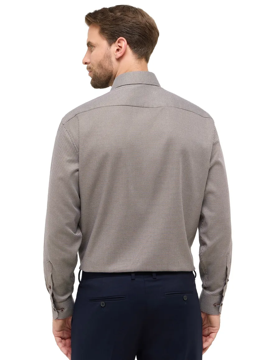 Eterna Comfort Fit business overhemd bruin