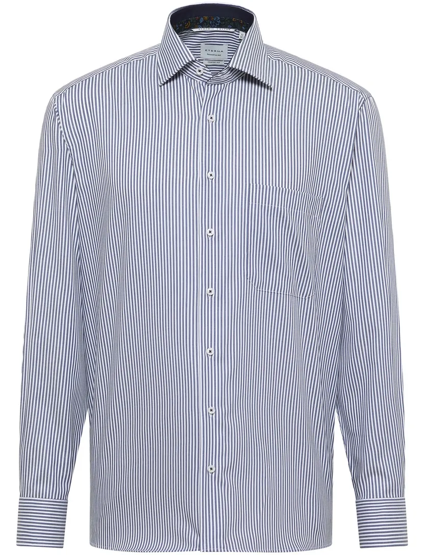 overhemd mouwlengte 7 Eterna Comfort Fit blauw