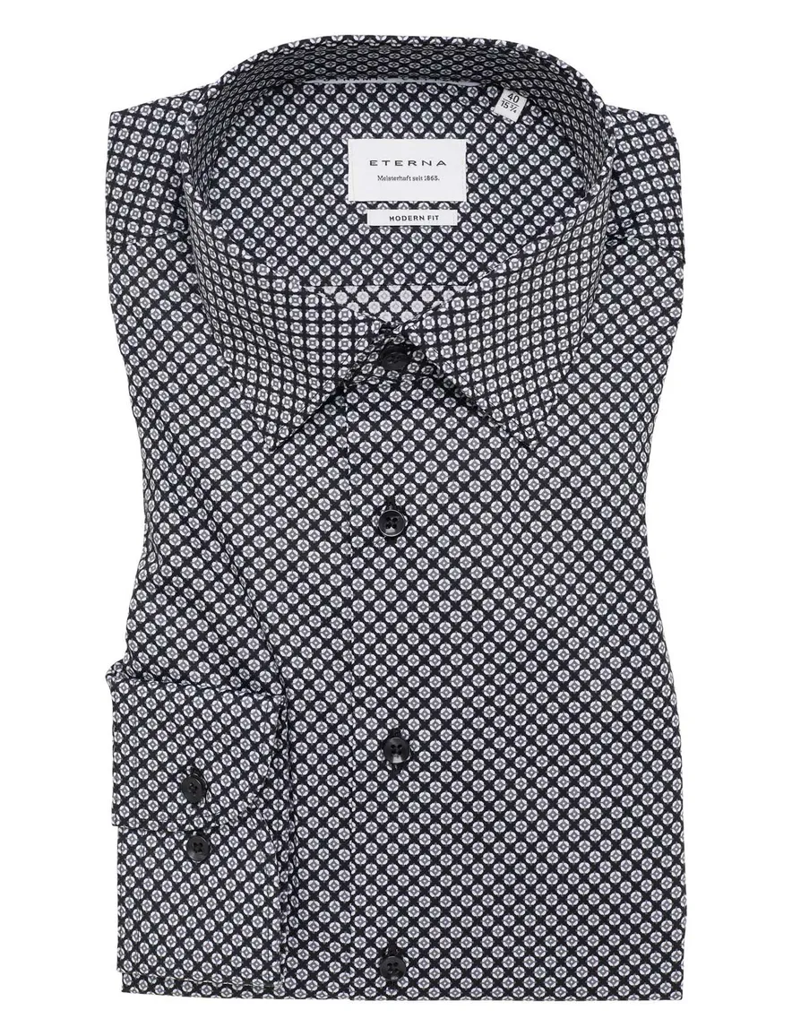 Eterna Modern Fit business overhemd zwart