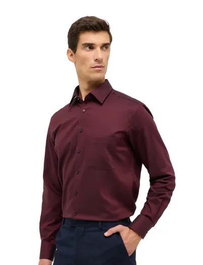 Eterna Eterna Modern Fit business overhemd bordeaux
