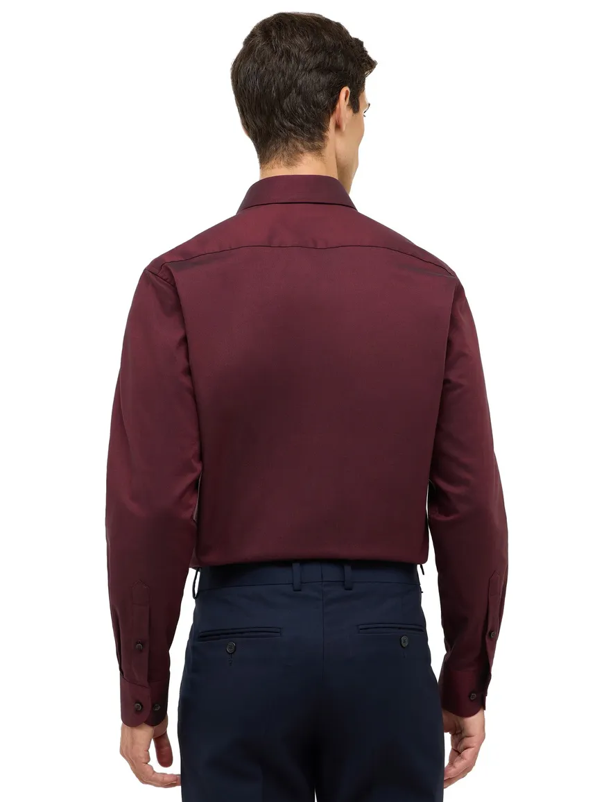 Eterna Modern Fit business overhemd bordeaux