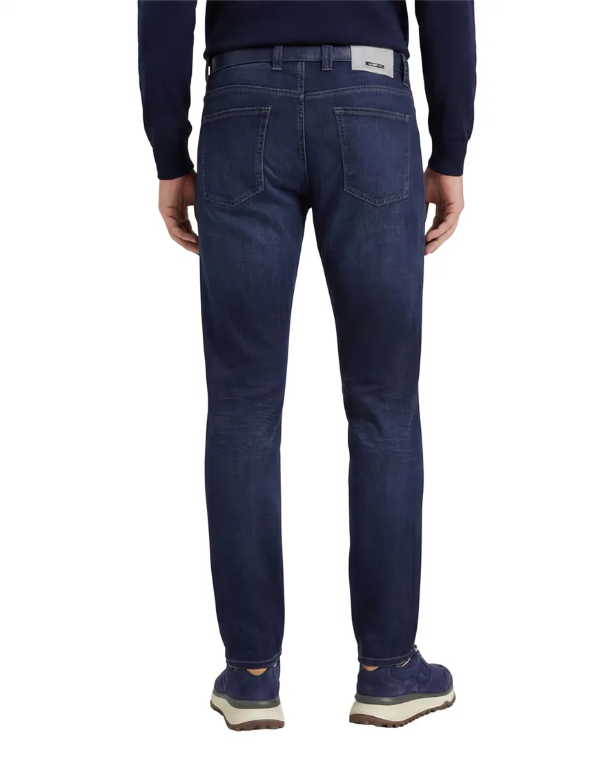 Alberto slim fit broek 5-pocket donkerblauw