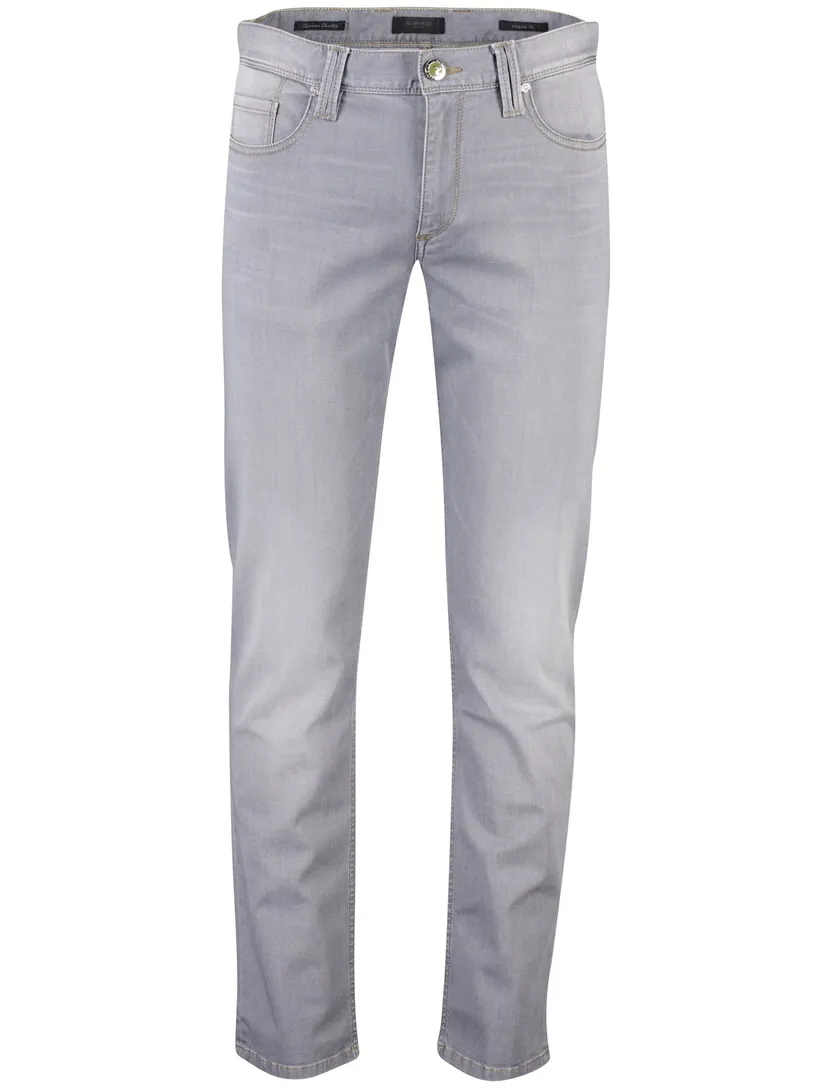 Alberto 5-pocket broek grijs slim fit