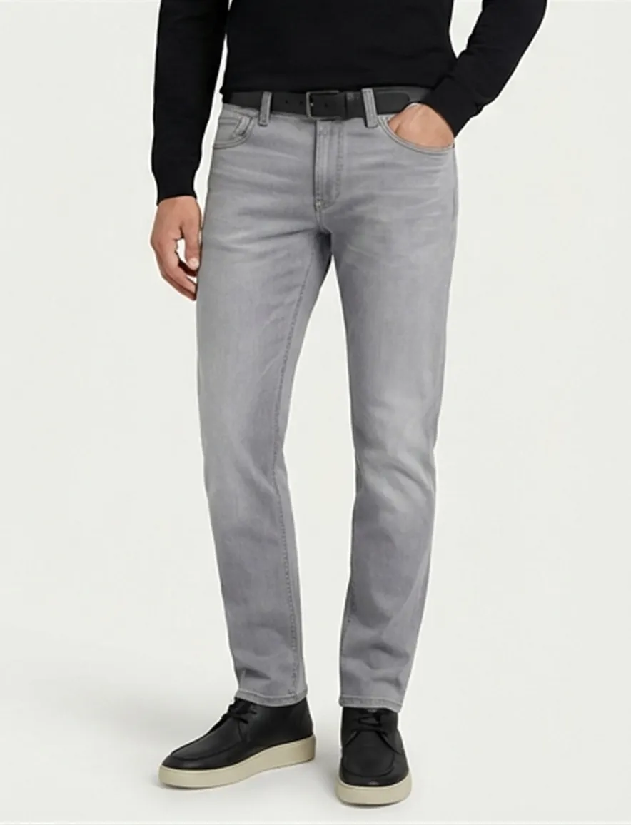 Alberto slim fit broek 5-pocket grijs