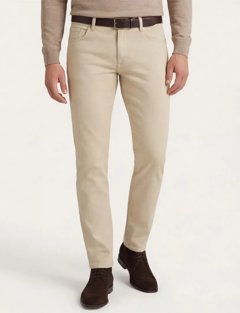 Alberto 5-pocket broek beige normale fit