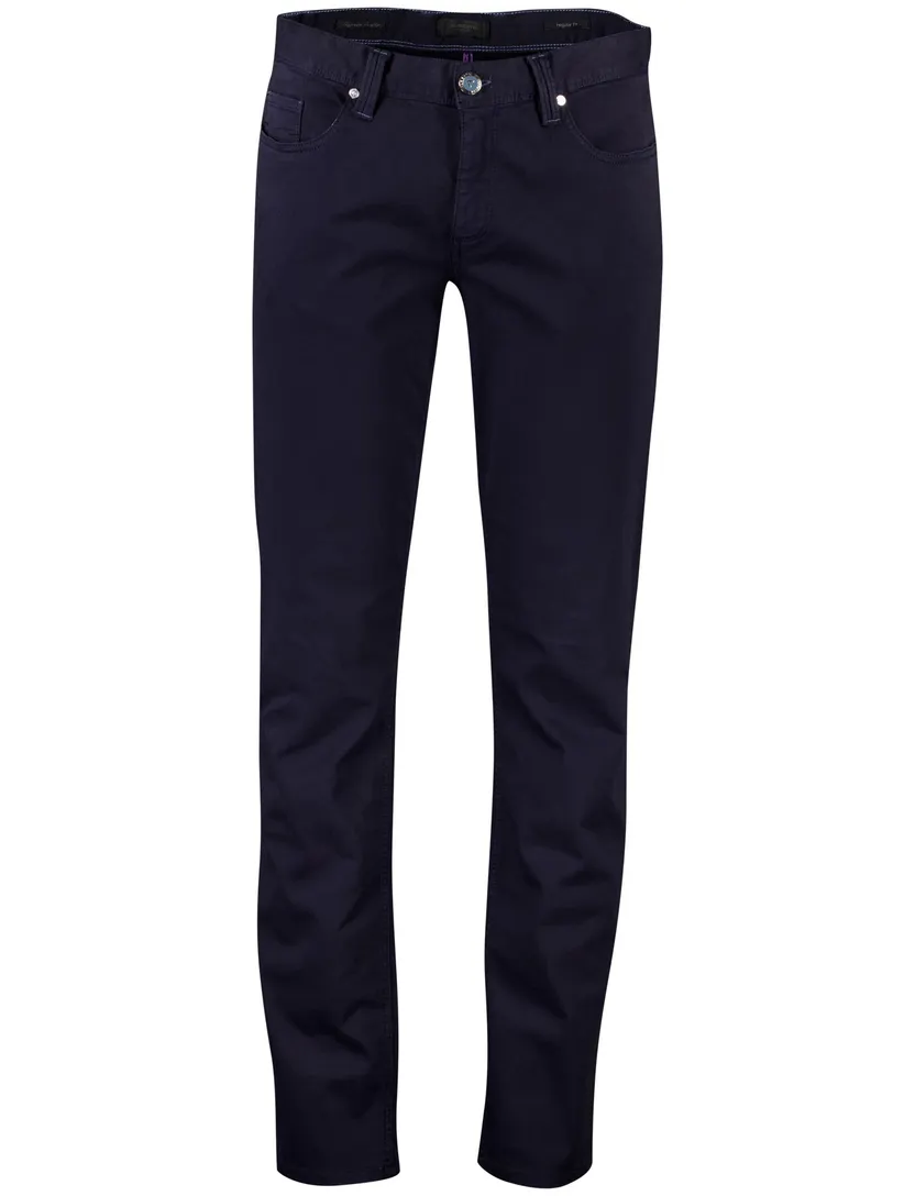 Alberto slim fit stretch pantalon navy