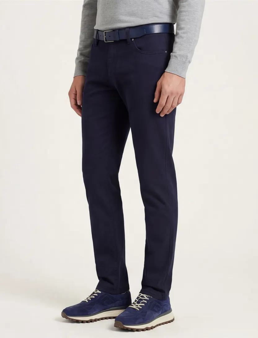 Alberto slim fit stretch pantalon navy