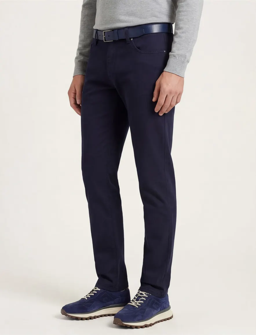 Alberto slim fit stretch pantalon navy