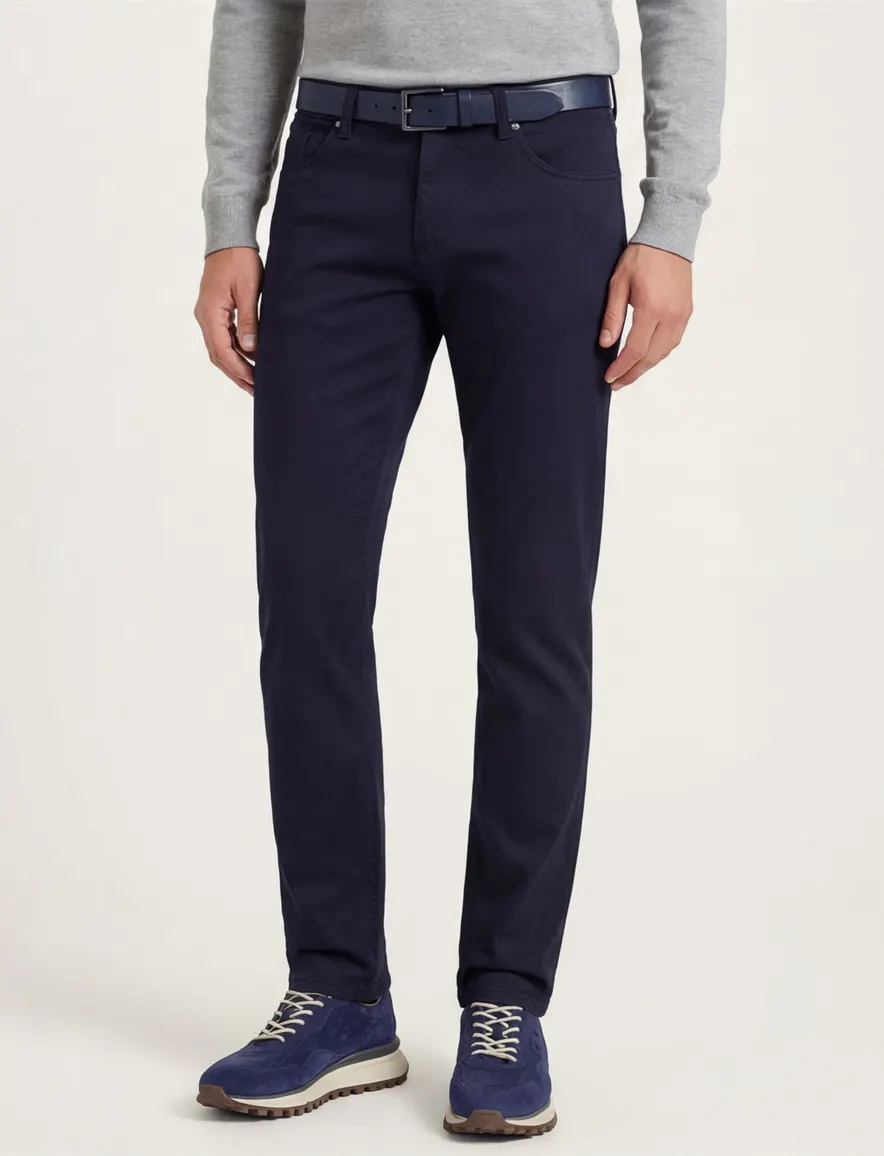Alberto slim fit stretch pantalon navy