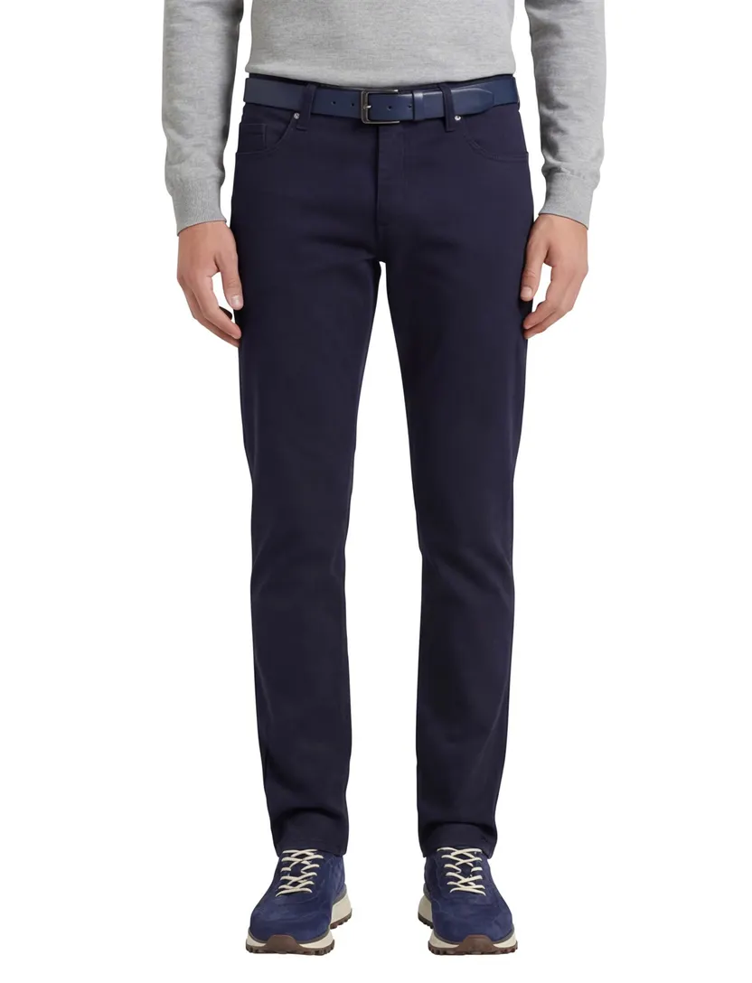 Alberto slim fit stretch pantalon navy