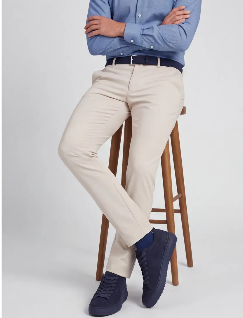 Broek Alberto creme stretch chino