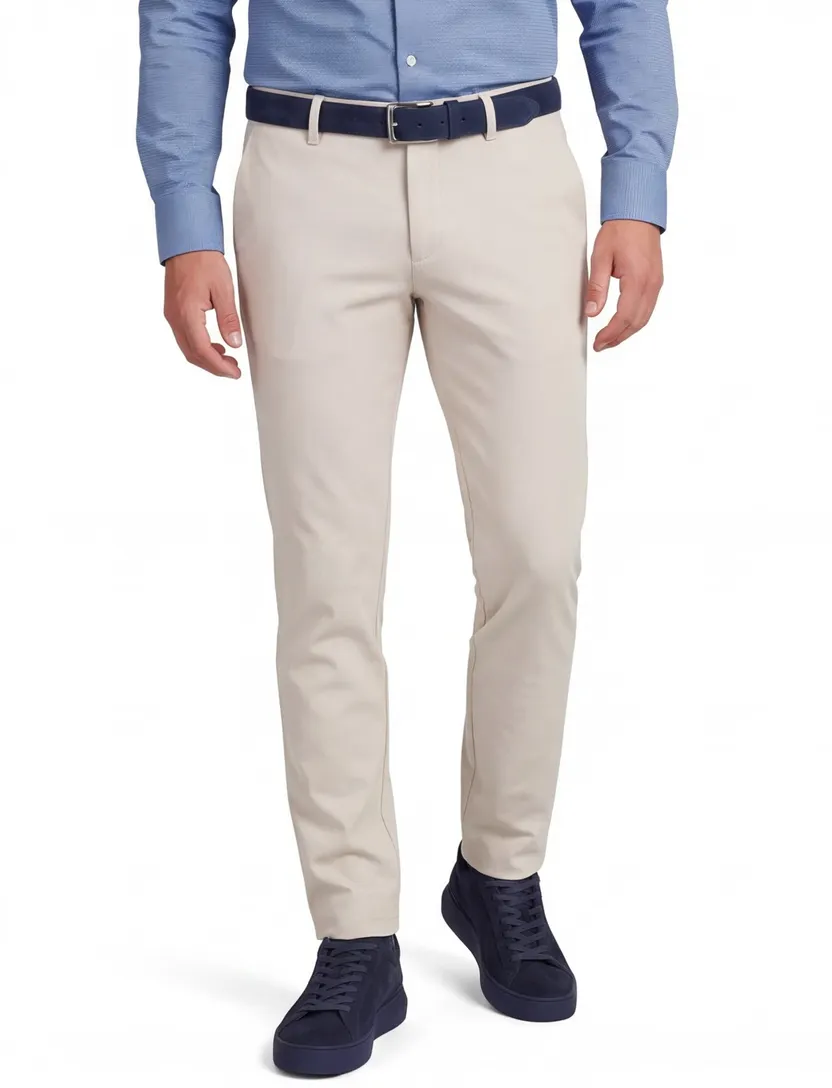 Broek Alberto creme stretch chino