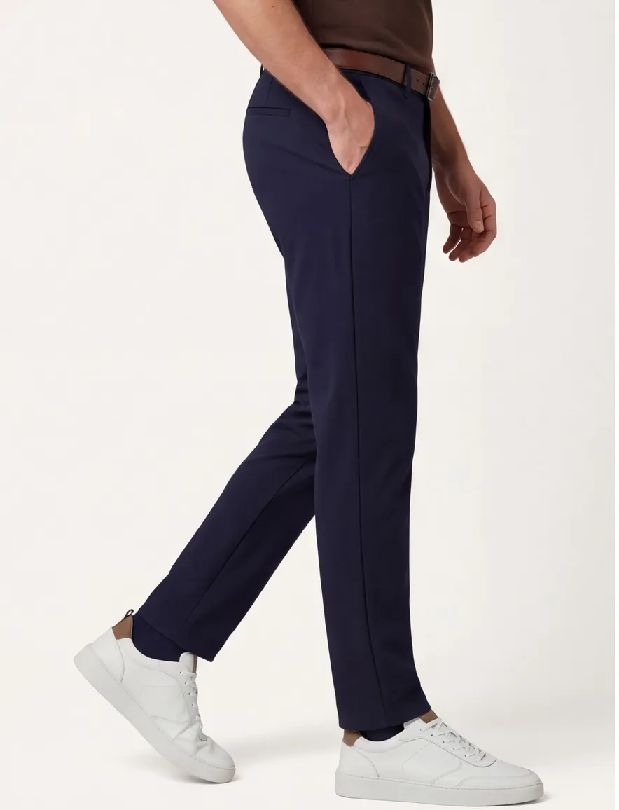 Alberto chino donkerblauw stretch