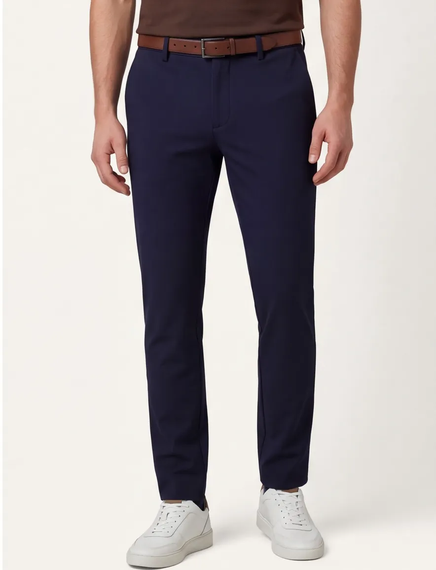 Alberto chino donkerblauw stretch