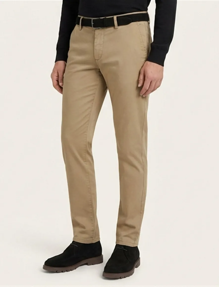 Alberto regular fit pantalon beige katoen