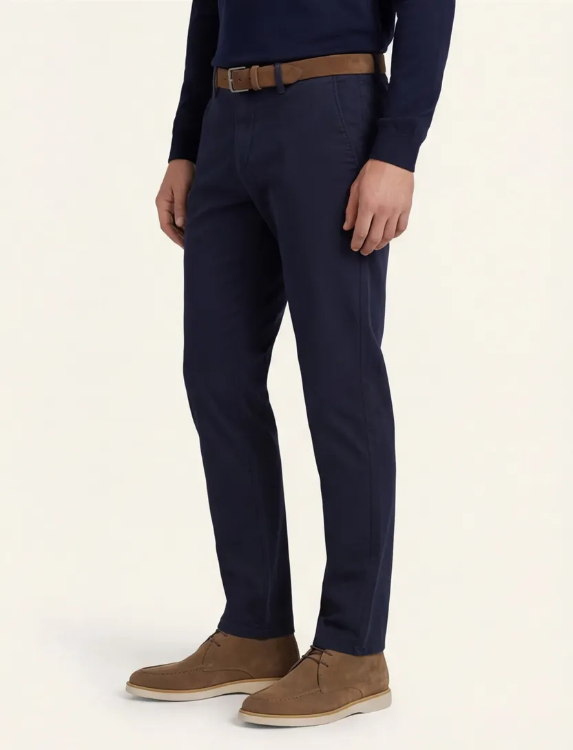 Alberto regular fit pantalon navy katoen