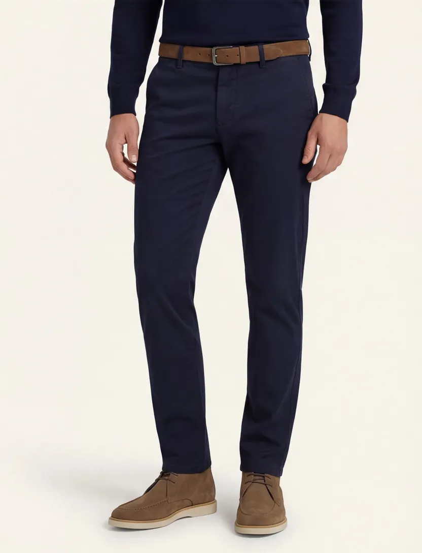 Alberto regular fit pantalon navy katoen